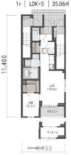 マリベール ラ メール【105号室】の間取り
