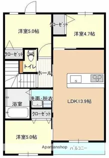 アルカディア祇園Ⅱ【2階】の間取り