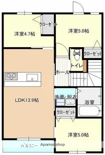 アルカディア祇園Ⅱ【2階】の間取り