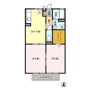 コンフォーレ りんどうヶ丘【201号室】の間取り