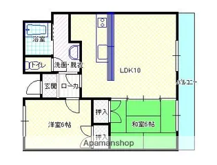 シャルム和知川原【203号室】の間取り