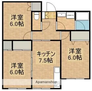 フォンティーヌⅡ【203号室】の間取り