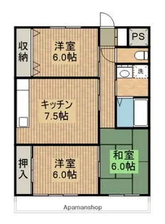トレジャーコーポ黒木【302号室】の間取り