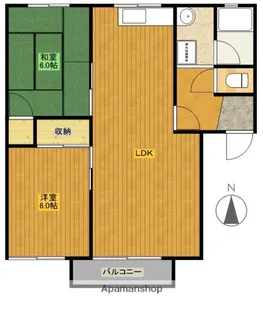 ローゼヒダカ【B-103号室】の間取り