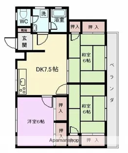 小山ハイツⅠ【402号室】の間取り