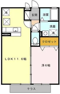 セジュール・アイ・小松【1階】の間取り