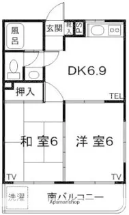 フレール花山手【1階】の間取り