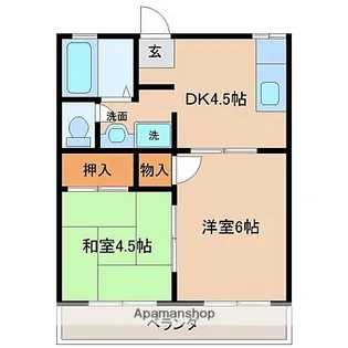 コーポリバー【A205号室】の間取り