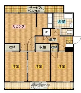 サンシティルネッサンス【902号室】の間取り