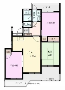サングリッター清山【102号室】の間取り