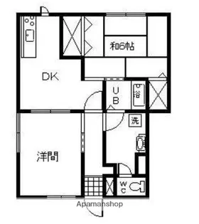サンスカイ草葉【A201号室】の間取り