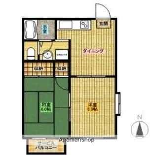 サウスポートヒルズ【201号室】の間取り