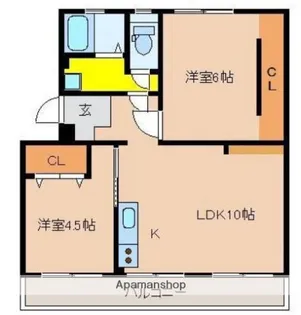 2LDKの間取り画像