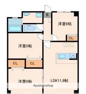 第1はまゆうビル【202号室】の間取り