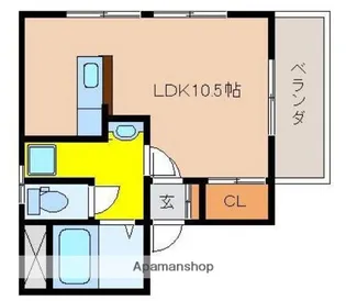 第1三重野コーポ【201号室】の間取り