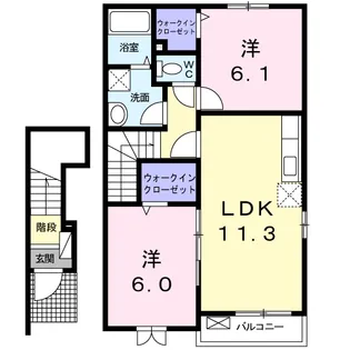 ガーデンハウス フリーデ【2階】の間取り