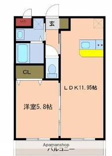 マリベール松橋【205号室】の間取り