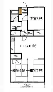 青南ハイツ【203号室】の間取り