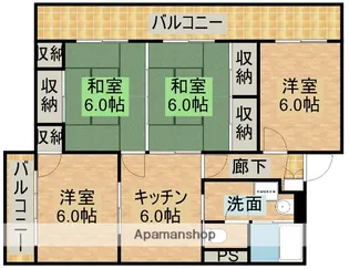 望洋マンション【402号室】の間取り