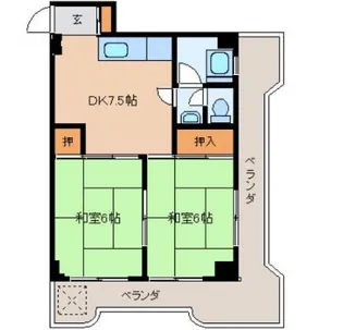 綾グリーンコーポ【303号室】の間取り
