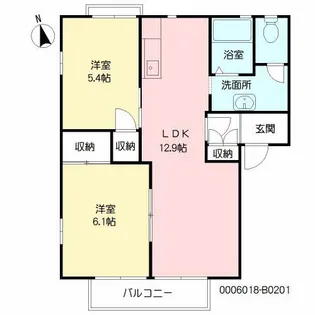 フォンテ月見ヶ丘 弐番館【2階】の間取り