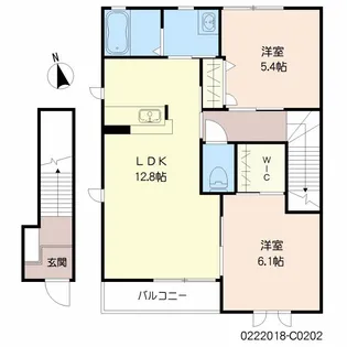サンク・ブランシェ C棟【2階】の間取り