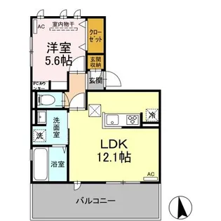 トリシアさくら【1階】の間取り