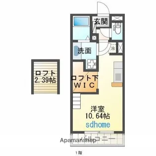 バンベール中津瀬【3階】の間取り