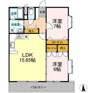 ラーバンハイツ【4階】の間取り