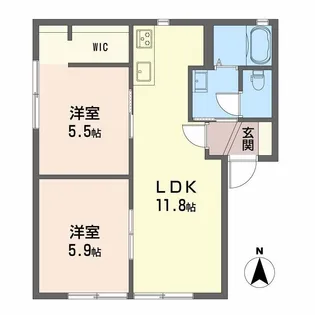 シャーメゾン江田原【1階】の間取り