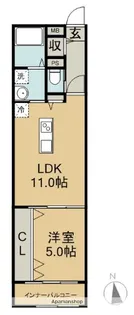 1LDKの間取り画像