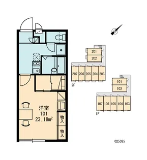 レオパレス夢見【204号室】の間取り