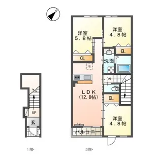 CHALEUR K【2階】の間取り
