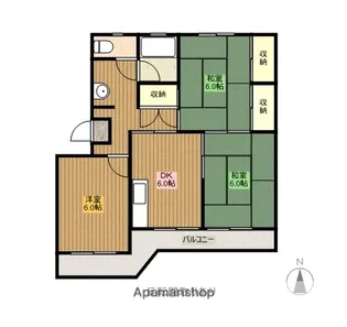 野中コーポ【1階】の間取り