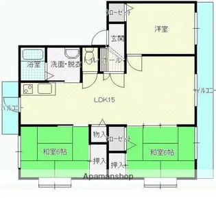 コーポ天神Ⅱ【201号室】の間取り