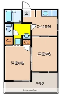 第1三重野コーポ【102号室】の間取り