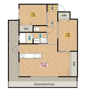 J・FEEL高千穂通【1001号室】の間取り