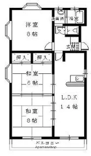 メゾンリヴェール【302号室】の間取り