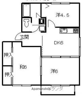 シャトル木花台【F201号室】の間取り