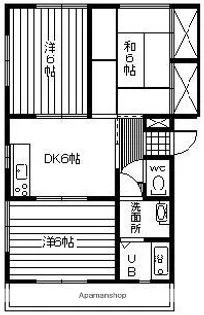 ヒルズ花山手【202号室】の間取り