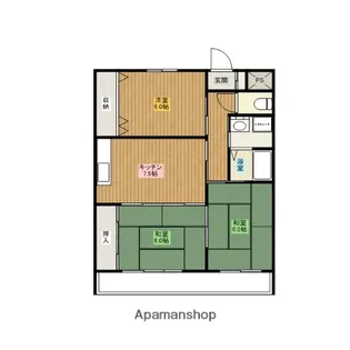 トレジャーコーポ黒木【202号室】の間取り