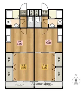 エムスタイル川原【405号室】の間取り