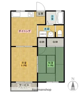 ダイアモンダスト【201号室】の間取り