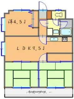エラン宮崎Ⅰ【408号室】の間取り