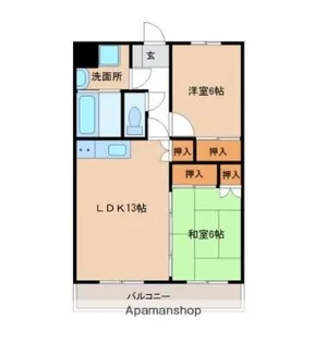 サンライズ吉村【206号室】の間取り