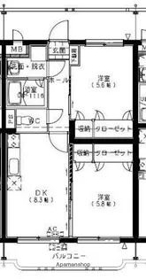 フェニックスマンションB【305号室】の間取り