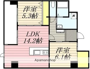 KO OLINA SHIOMI【501号室】の間取り