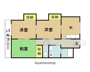 第11シャトーモリオカ【402号室】の間取り