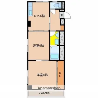 2DKの間取り画像