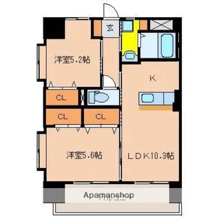 GLANZ【6階】の間取り